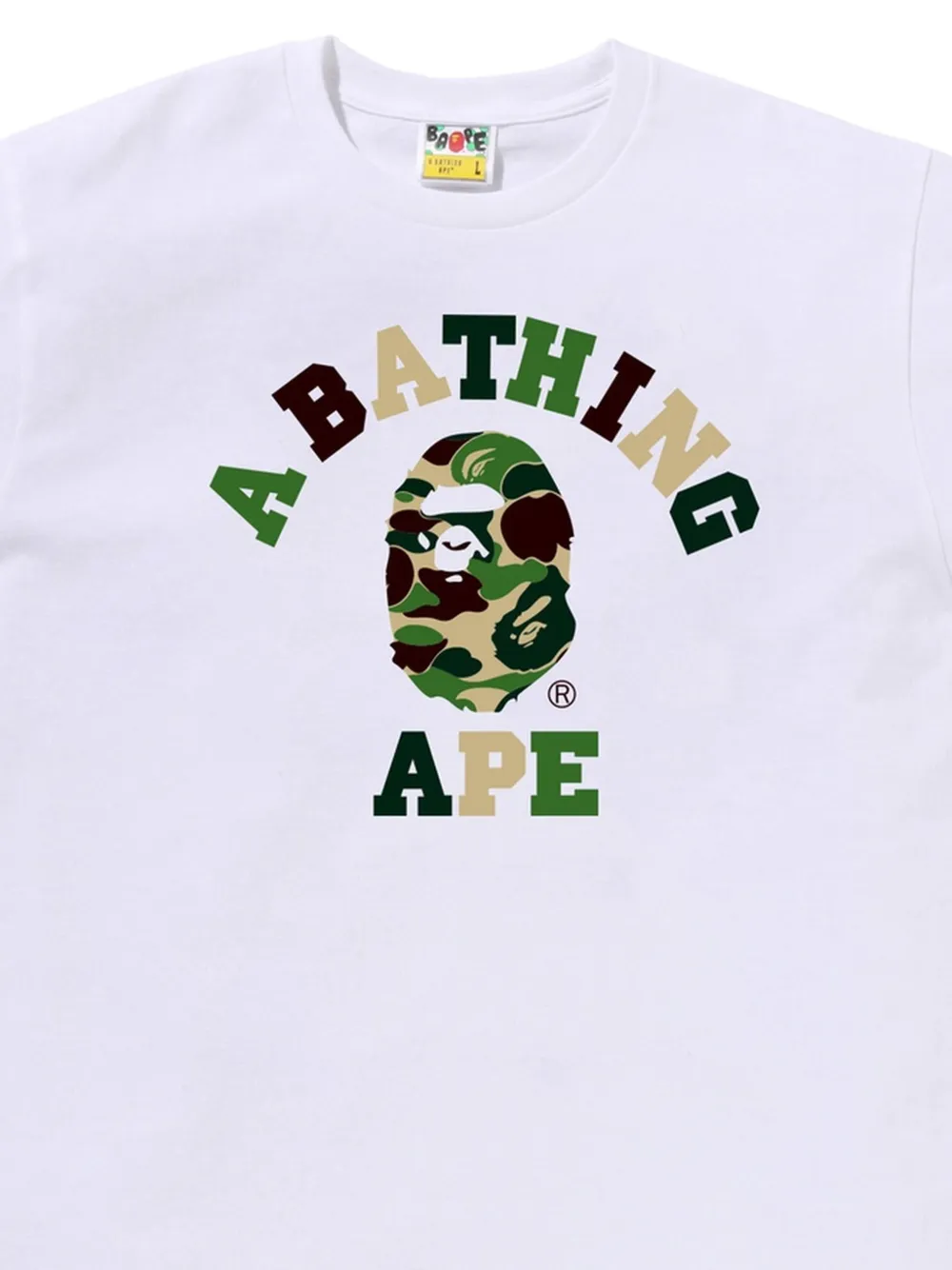 A BATHING APE Head T-shirt met logoprint Wit