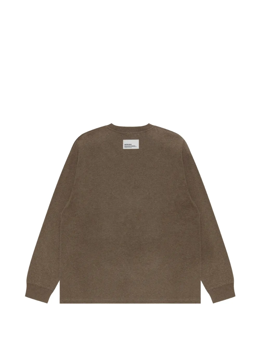 AAPE BY *A BATHING APE T-shirt met Moonface-patch en lange mouwen Bruin