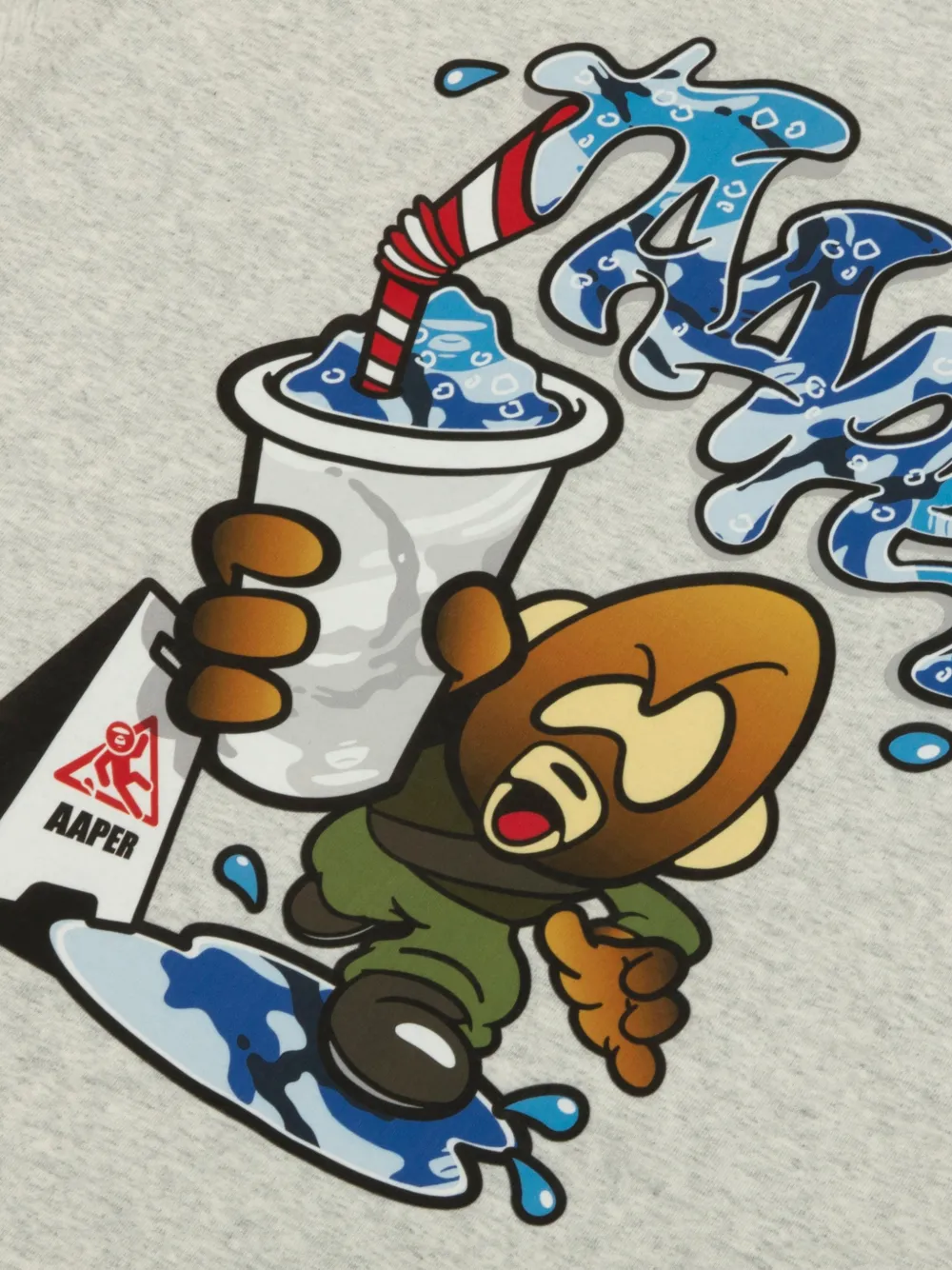 AAPE BY *A BATHING APE Aaper T-shirt met grafische print Grijs