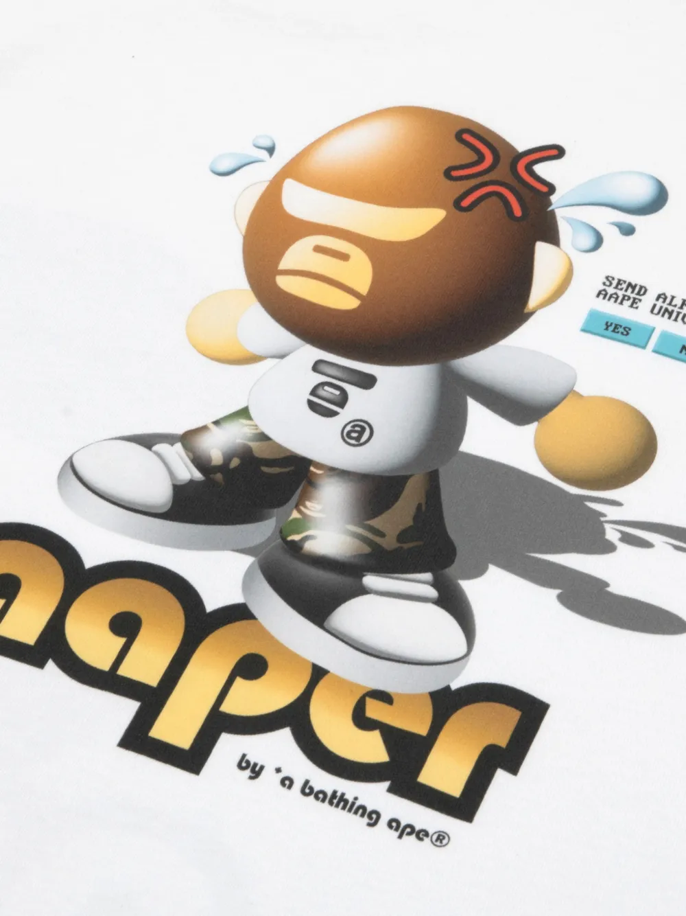 AAPE BY *A BATHING APE Moonface T-shirt met grafische print Wit