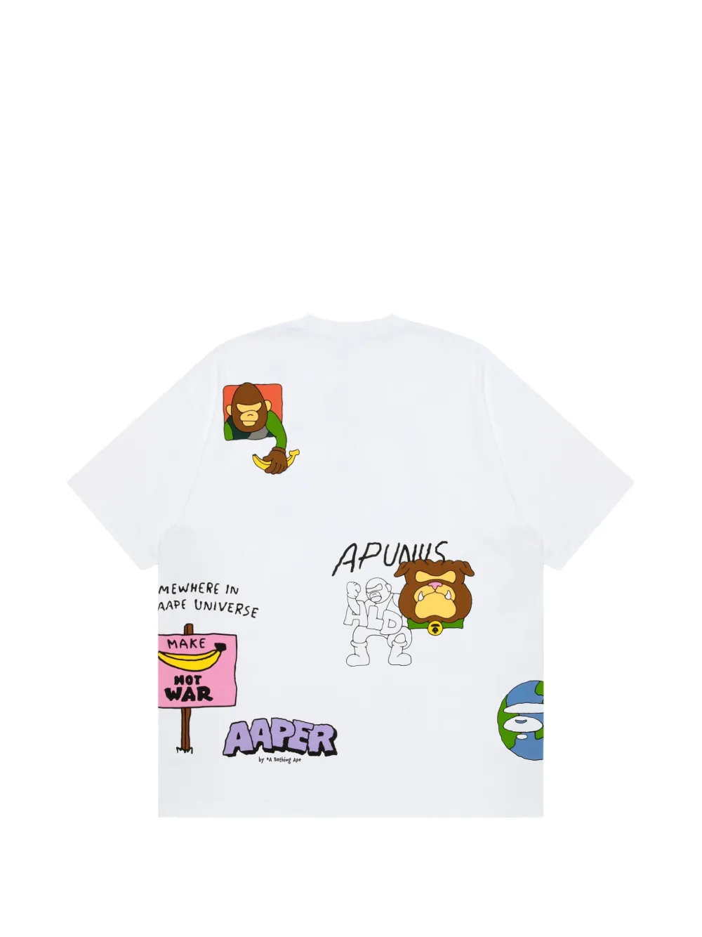 AAPE BY *A BATHING APE Aaper T-shirt met grafische print Wit