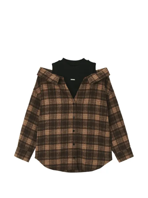 Musium Div. Camicia a quadri con spalle scoperte