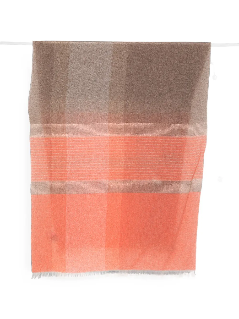 D'aniello check frayed scarf - Orange