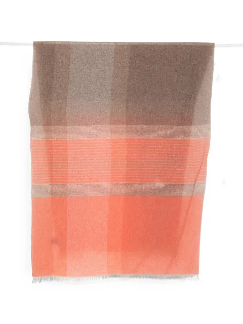 D'aniello check frayed scarf
