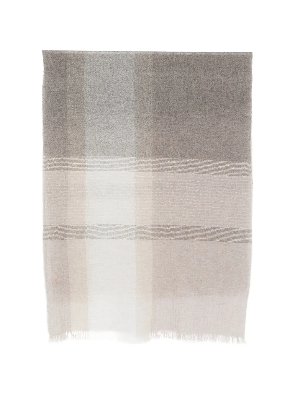 D'aniello Egina check-pattern fringed scarf - Toni neutri