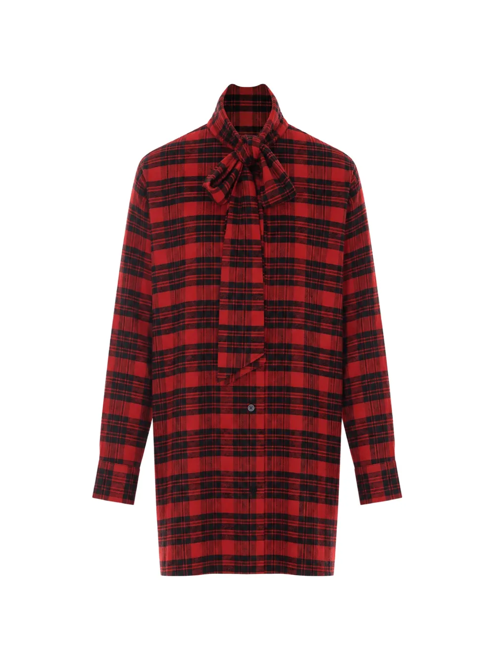 TRUE AVENUE bow-detail checked shirt - Rot