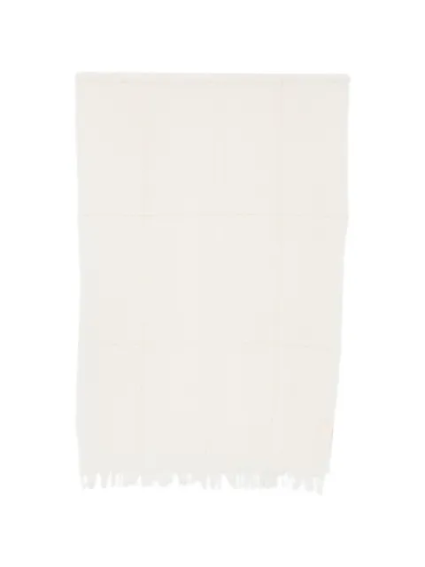 D'aniello check fringed scarf
