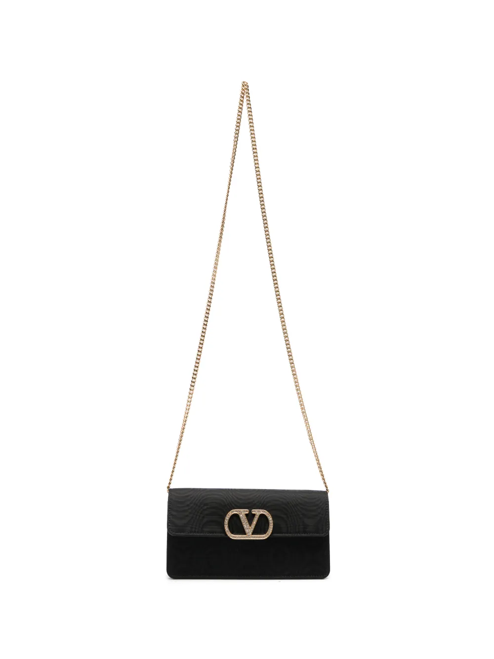 Valentino Garavani VLogo Signature crystal-embellished wallet - Nero