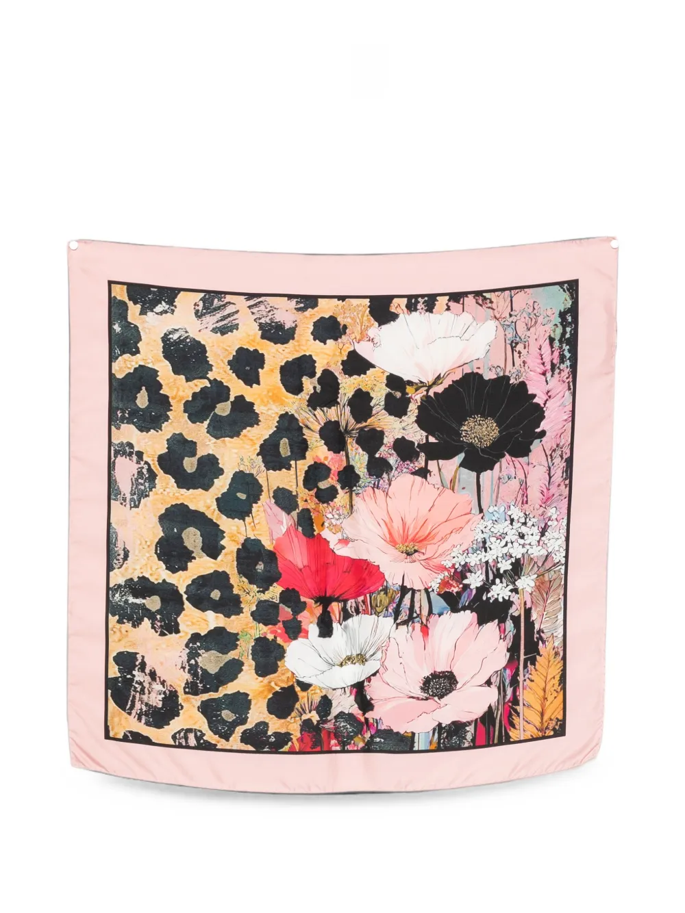 D'aniello floral leopard-print scarf - Rosa