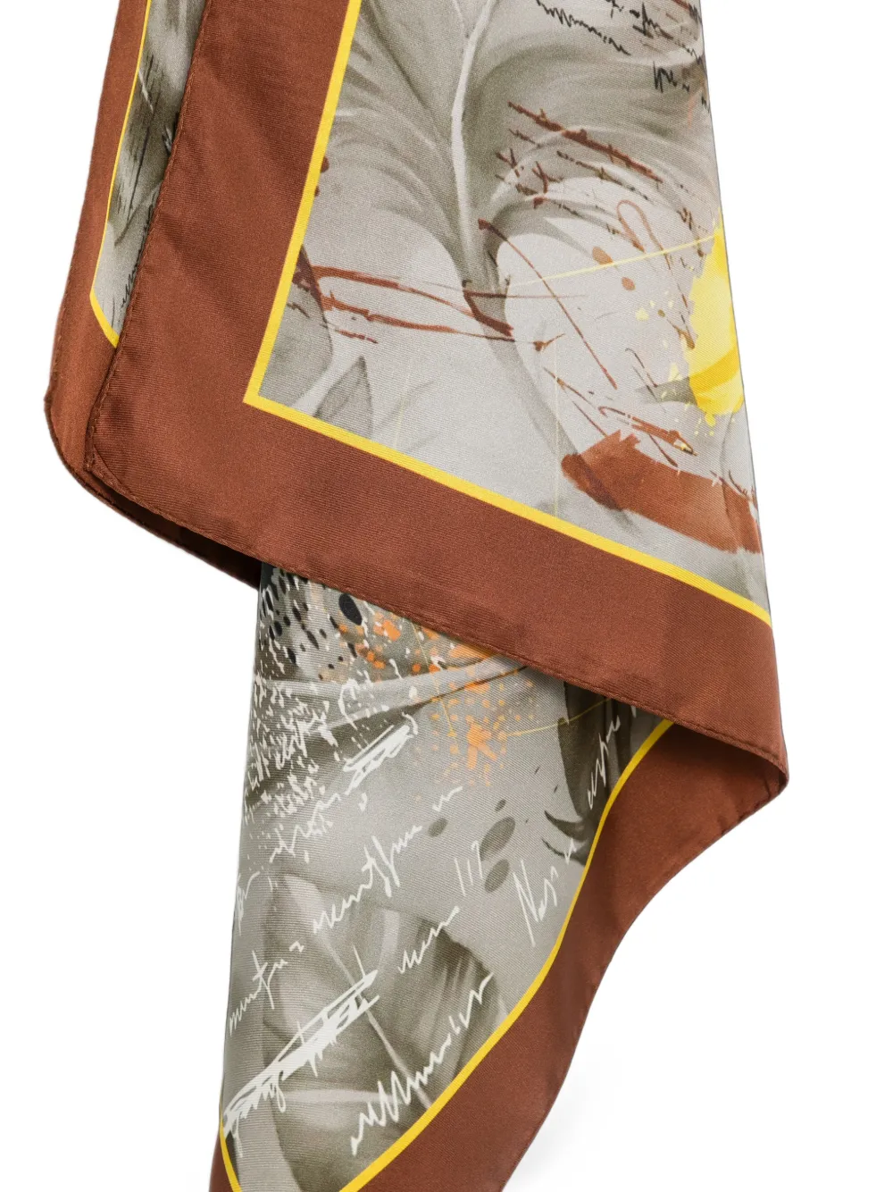 D'aniello Sjaal met abstracte print Bruin