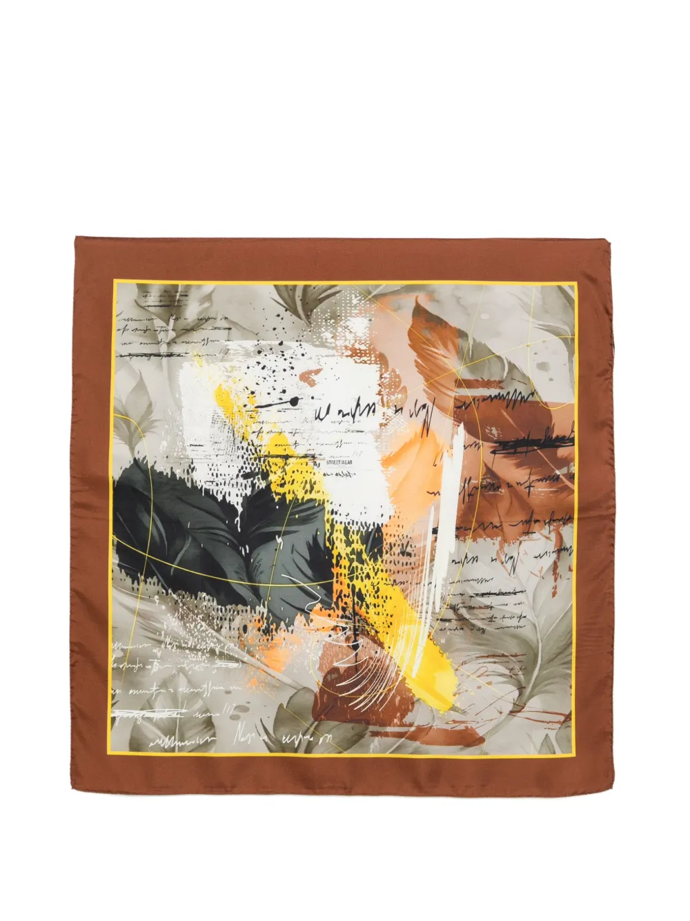 D'aniello abstract-print scarf - Marrone
