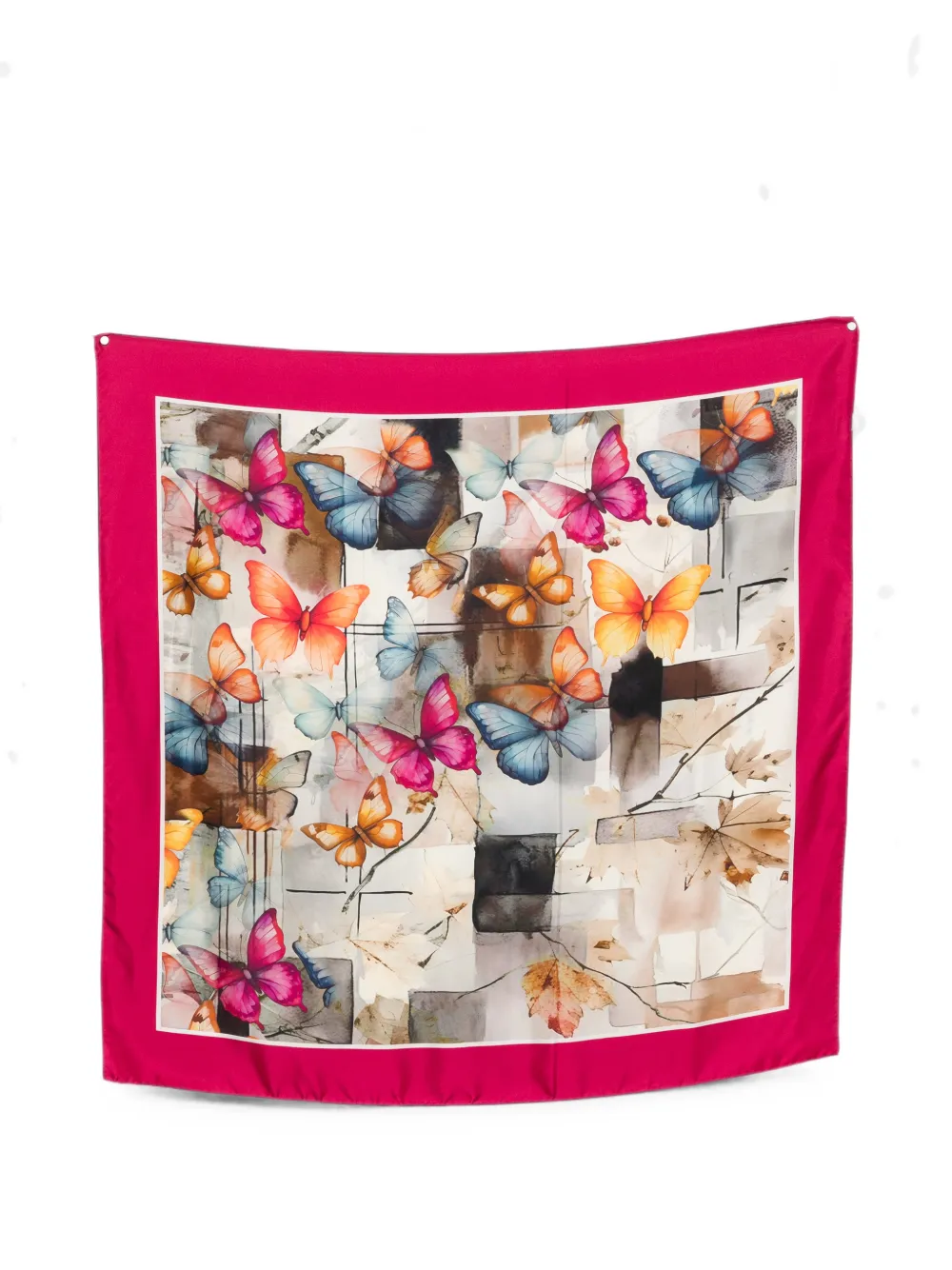 D'aniello Butterfly-print Square Scarf In Multi