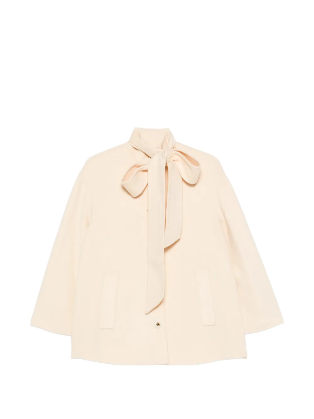 Zimmermann Valiant Pussy-bow Single-breasted Coat In Neutrals