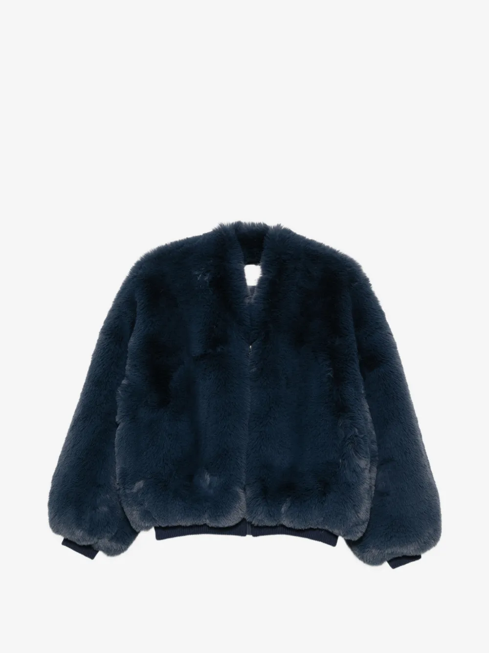 faux-fur zip-up coat