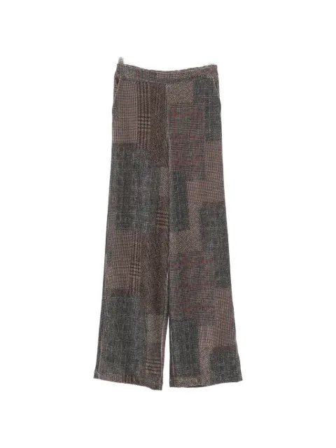 Bye patchwork-check trousers
