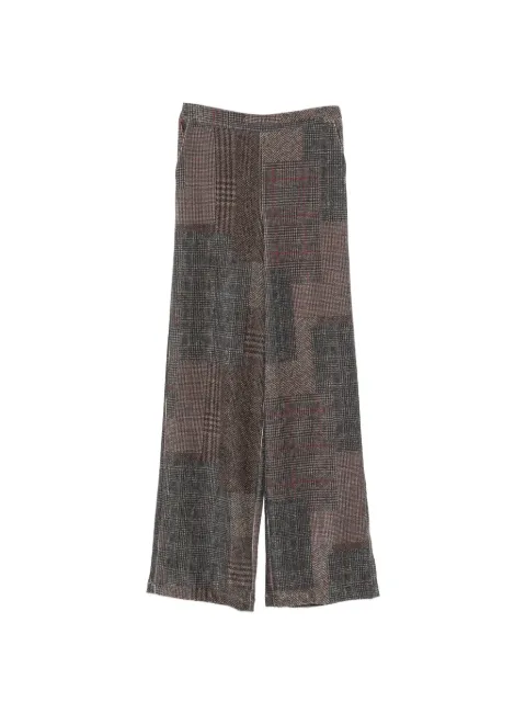 Bye patchwork-check trousers