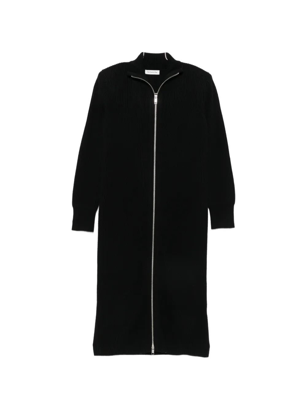 The Frankie Shop ribbed-knit zip-up coat - Schwarz