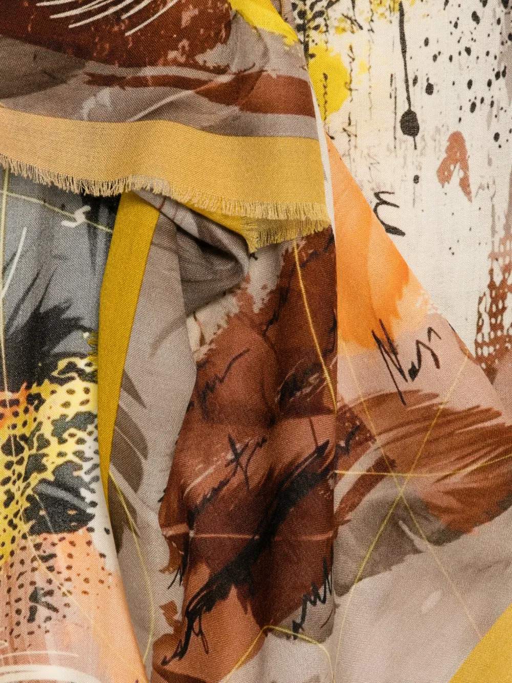 D'aniello Sjaal met abstracte print Beige