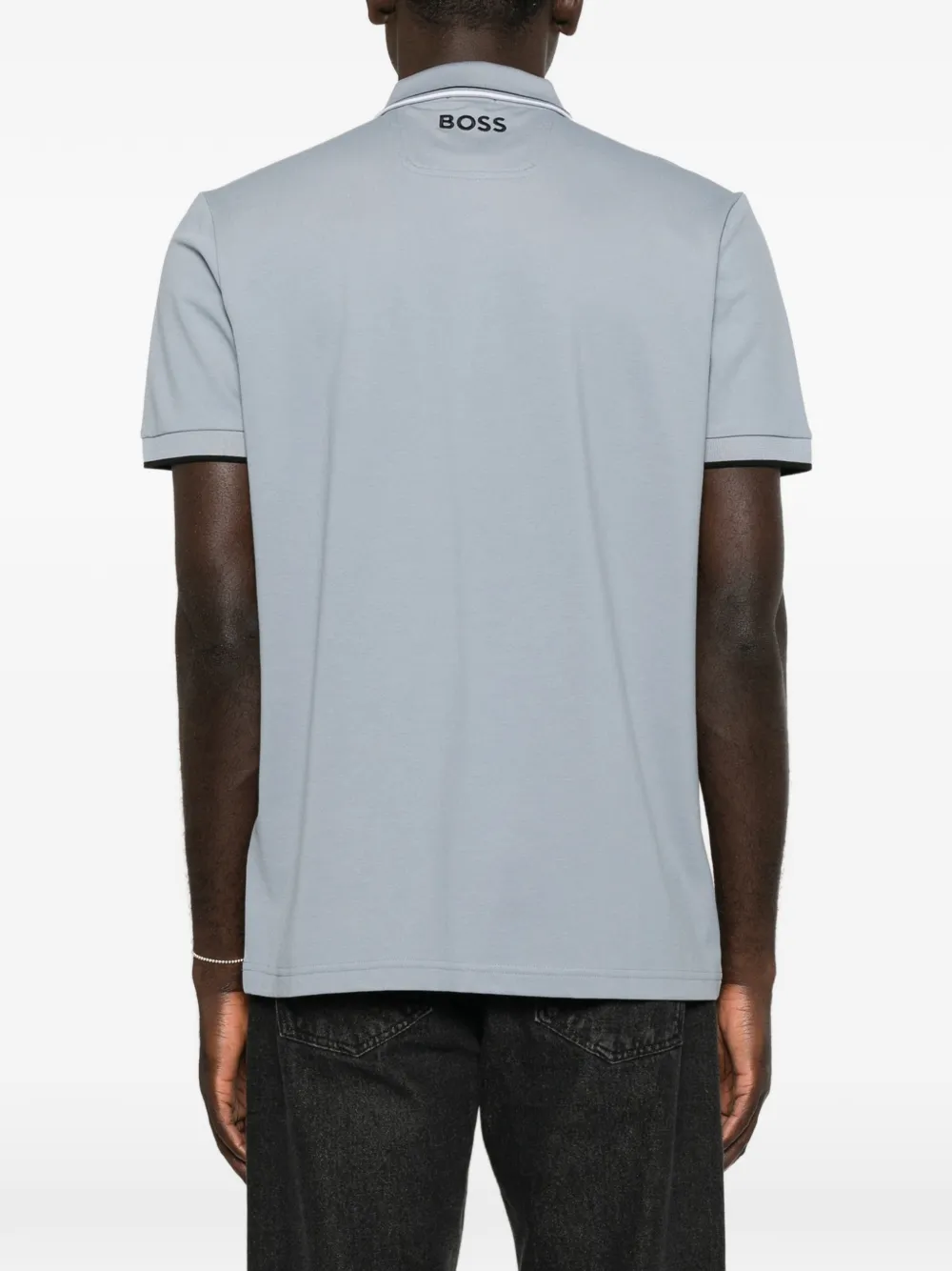 BOSS Poloshirt met logoprint Blauw