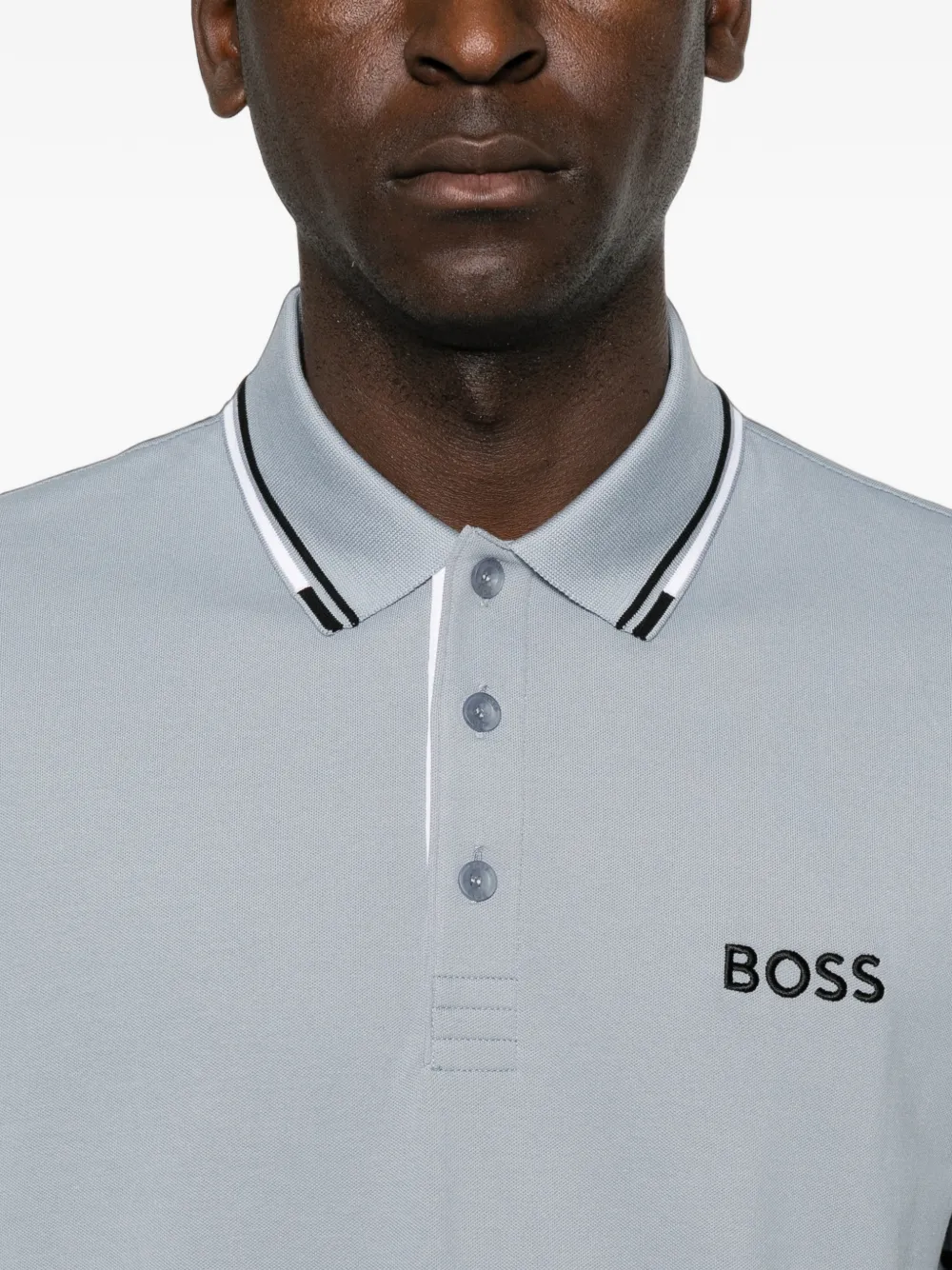 BOSS Poloshirt met logoprint Blauw