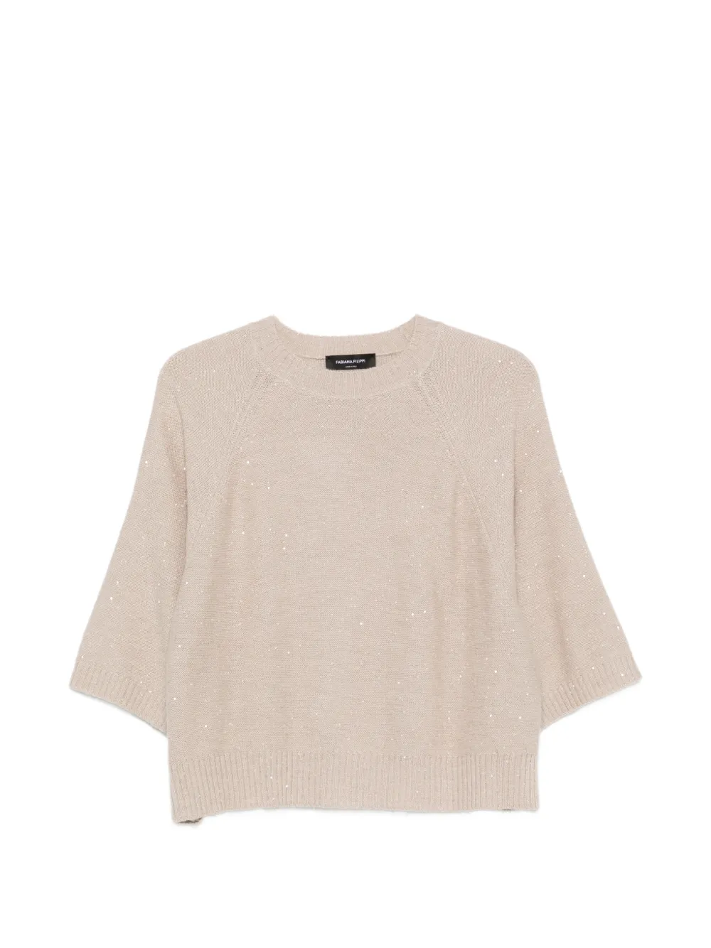 Fabiana Filippi Pailletten-Sweatshirt mit Raglanärmeln - Nude