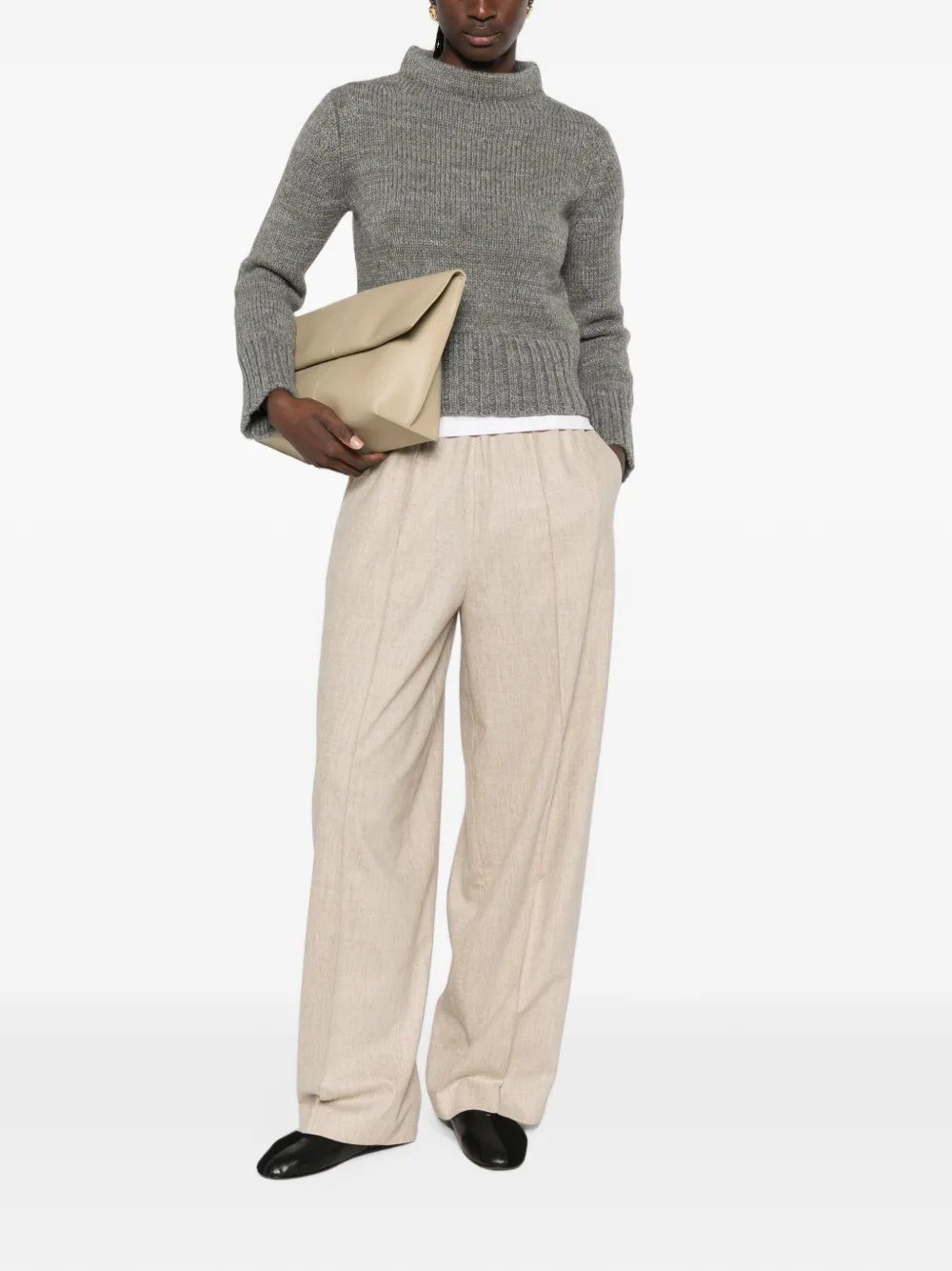 Fabiana Filippi Broek met elastische taille Beige