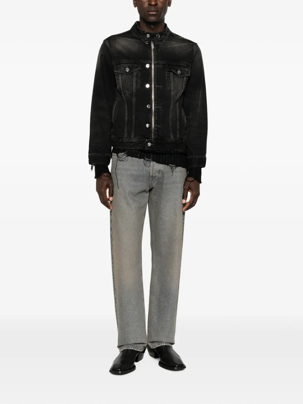 Haikure Denim jack met rits Zwart