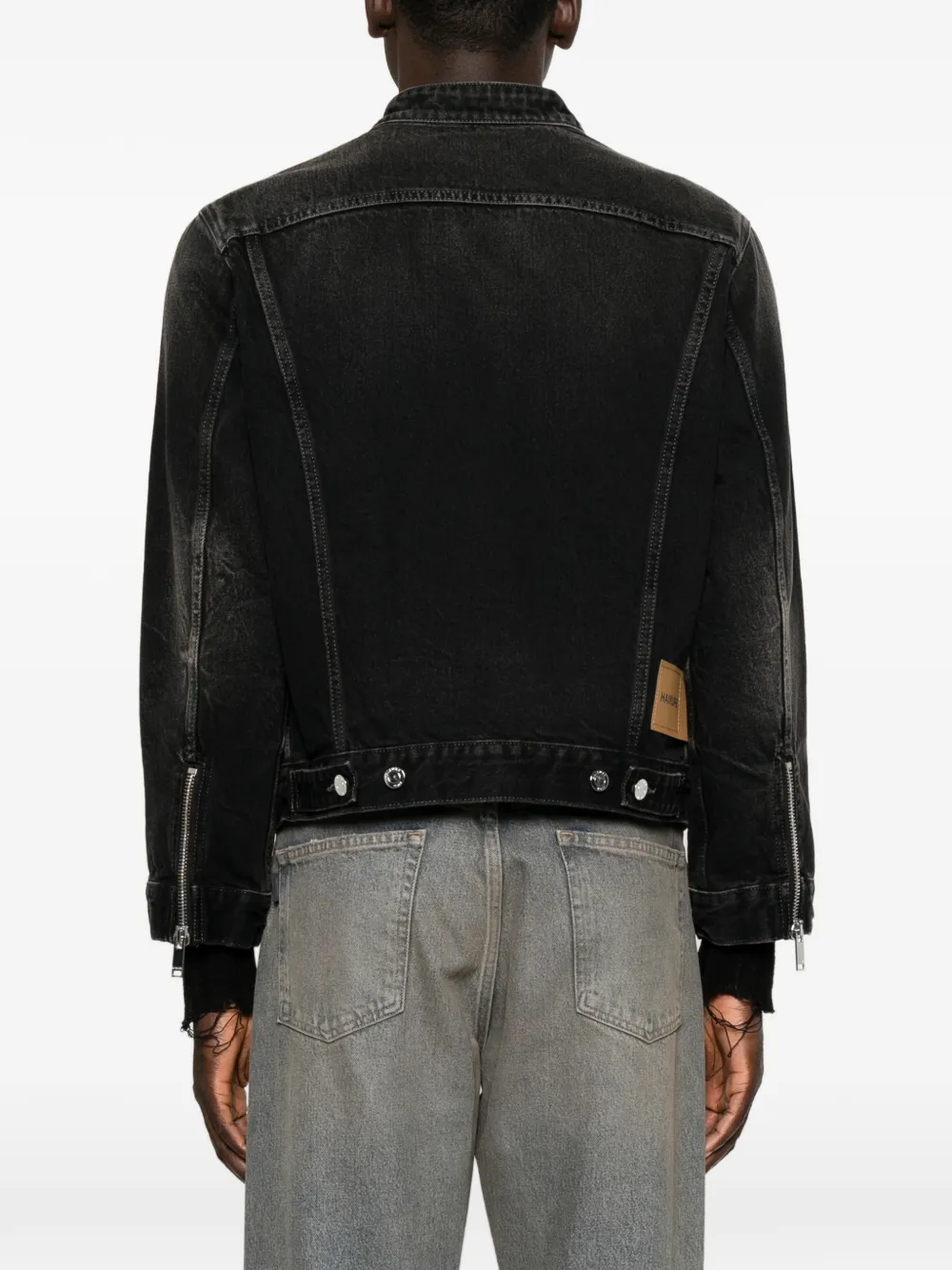 Haikure Denim jack met rits Zwart