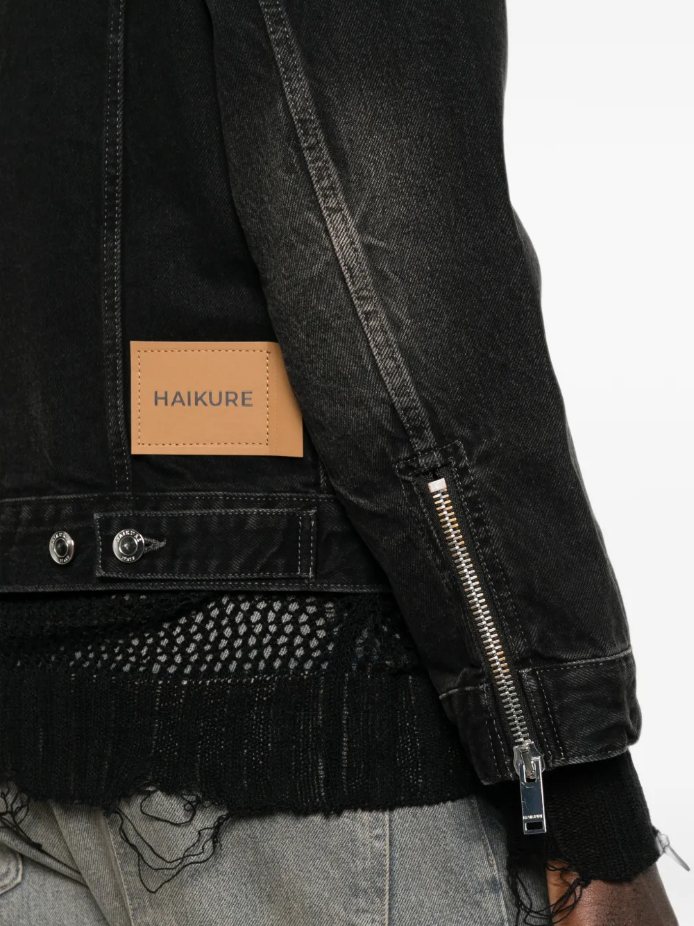 Haikure Denim jack met rits Zwart