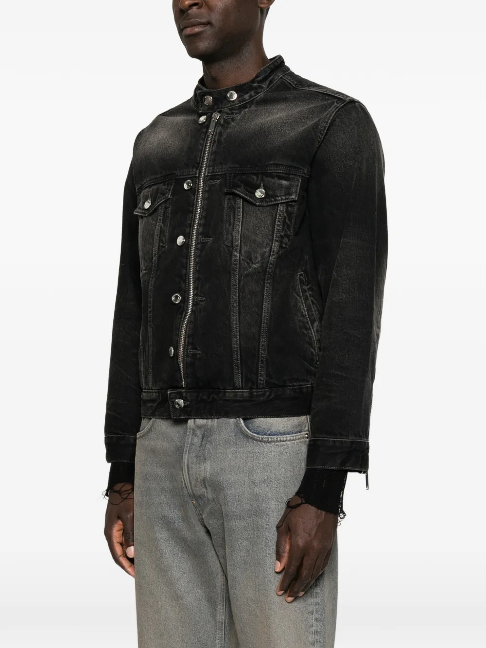Haikure Denim jack met rits Zwart