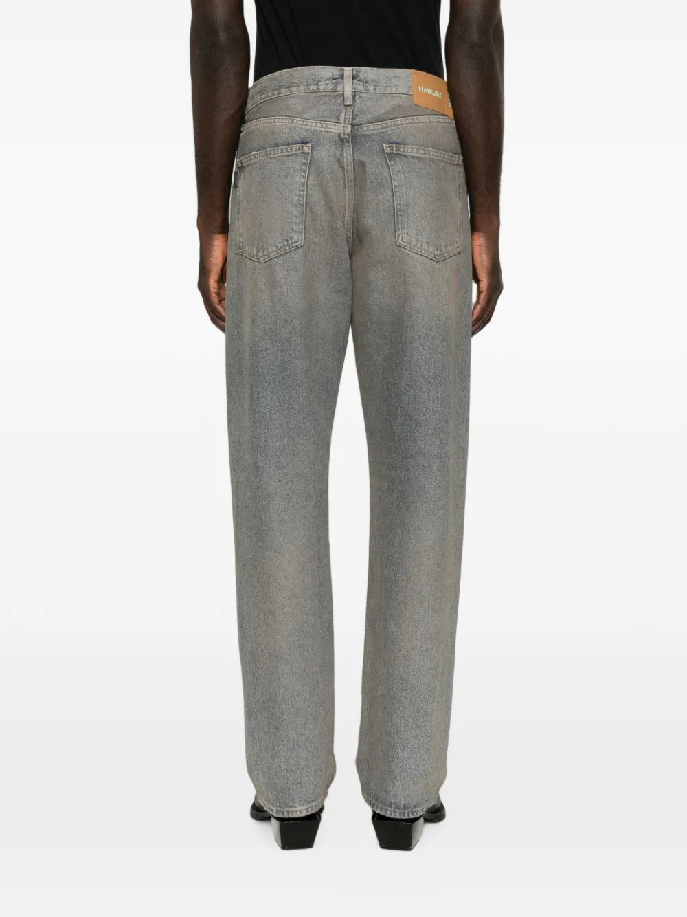 Haikure Jeans met vervaagd effect en logopatch Blauw