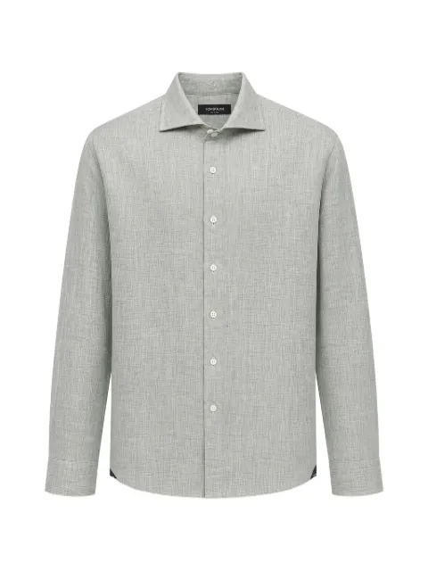 Tombolini mélange-effect spread-collar shirt