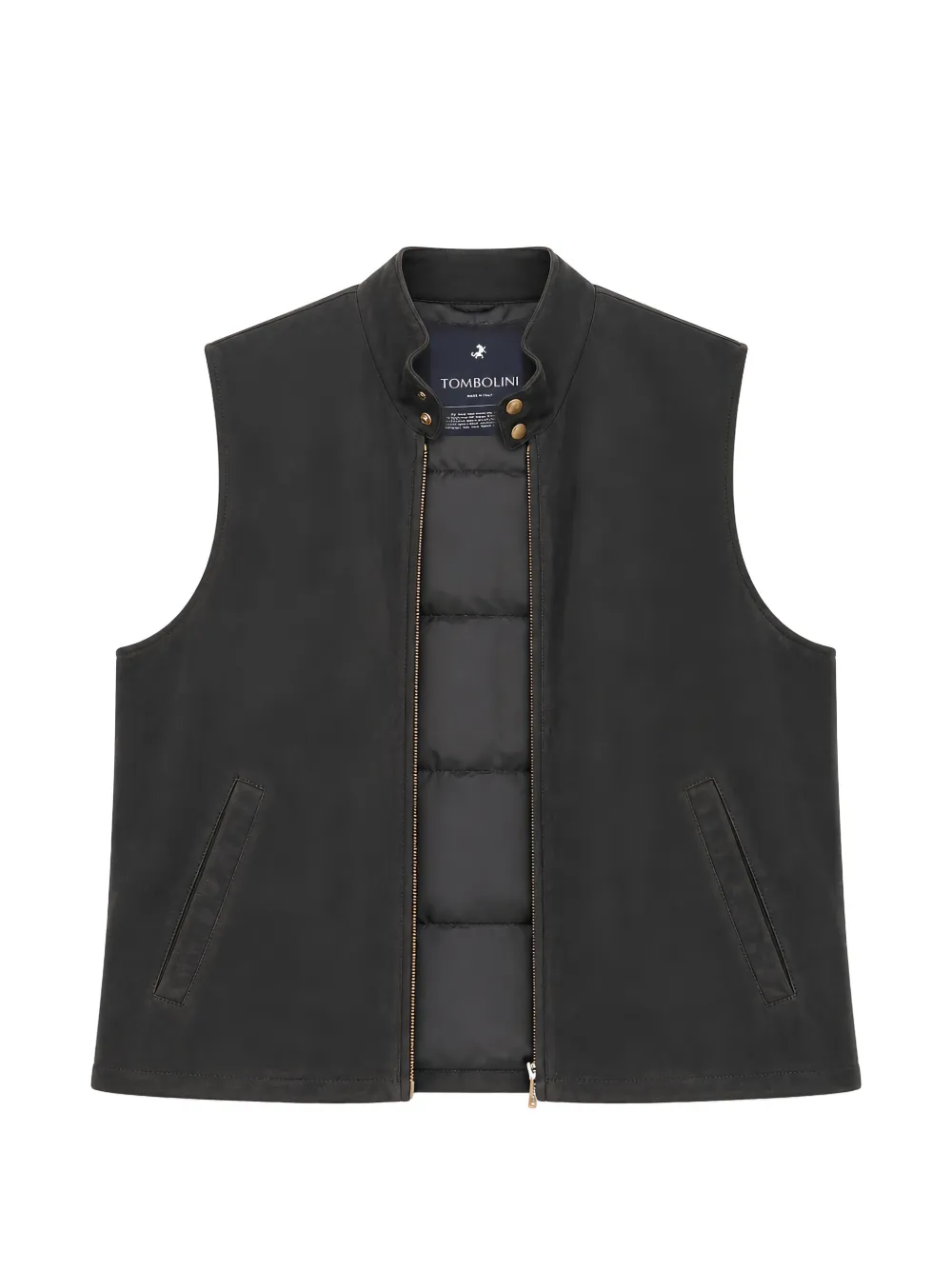 Tombolini suede high-neck gilet - Blau