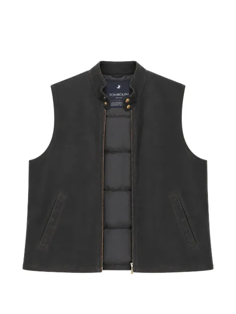 Tombolini suede high-neck gilet