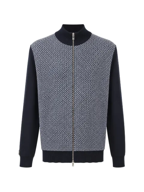 Tombolini herringbone-pattern zip-up cardigan
