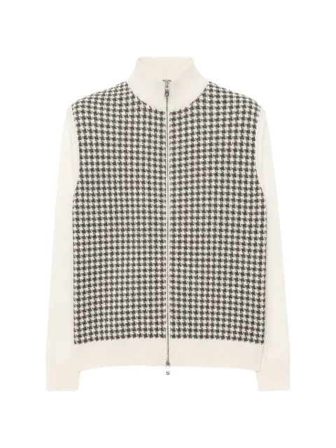 Tombolini houndstooth-pattern zip-up jacket