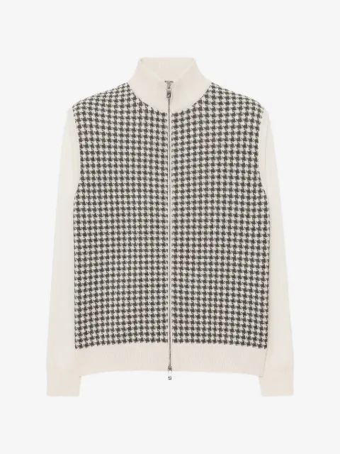 Tombolini houndstooth-pattern zip-up jacket