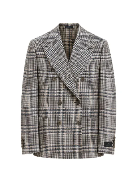 Tombolini Prince of Wales check double-breasted jacket