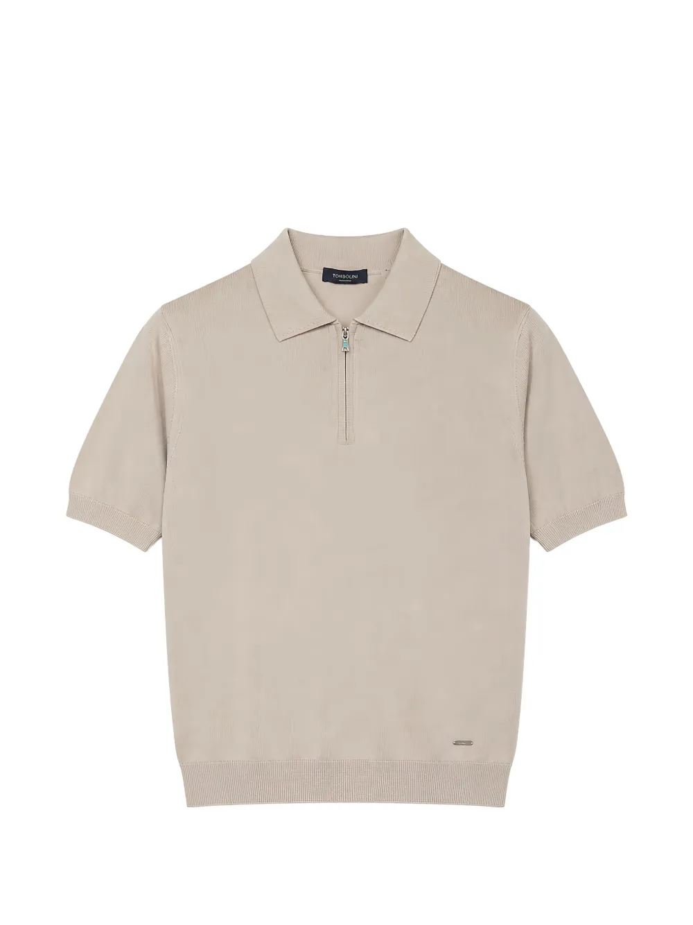 Tombolini quarter-zip knitted polo shirt - Toni neutri