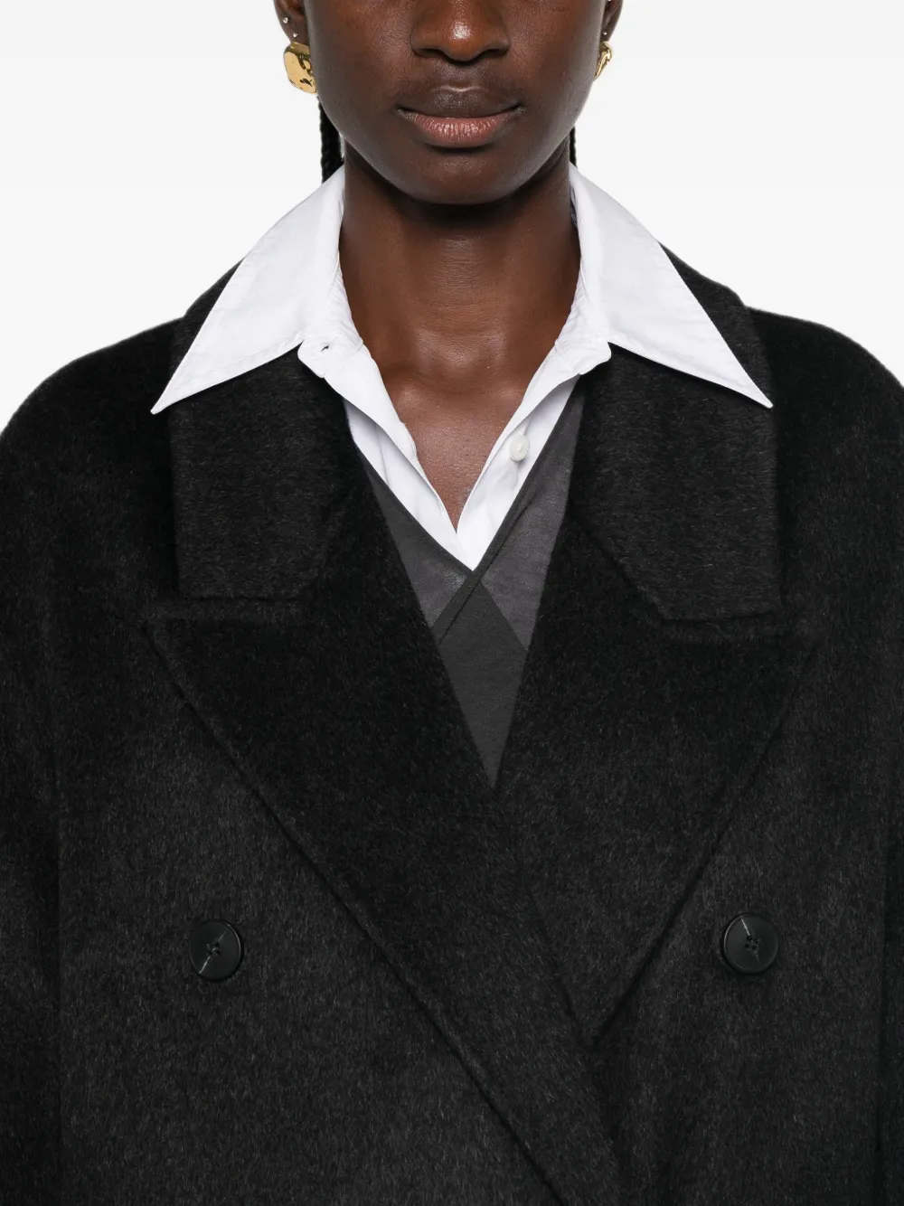 The Dynamis Studio Double-breasted Coat In Black