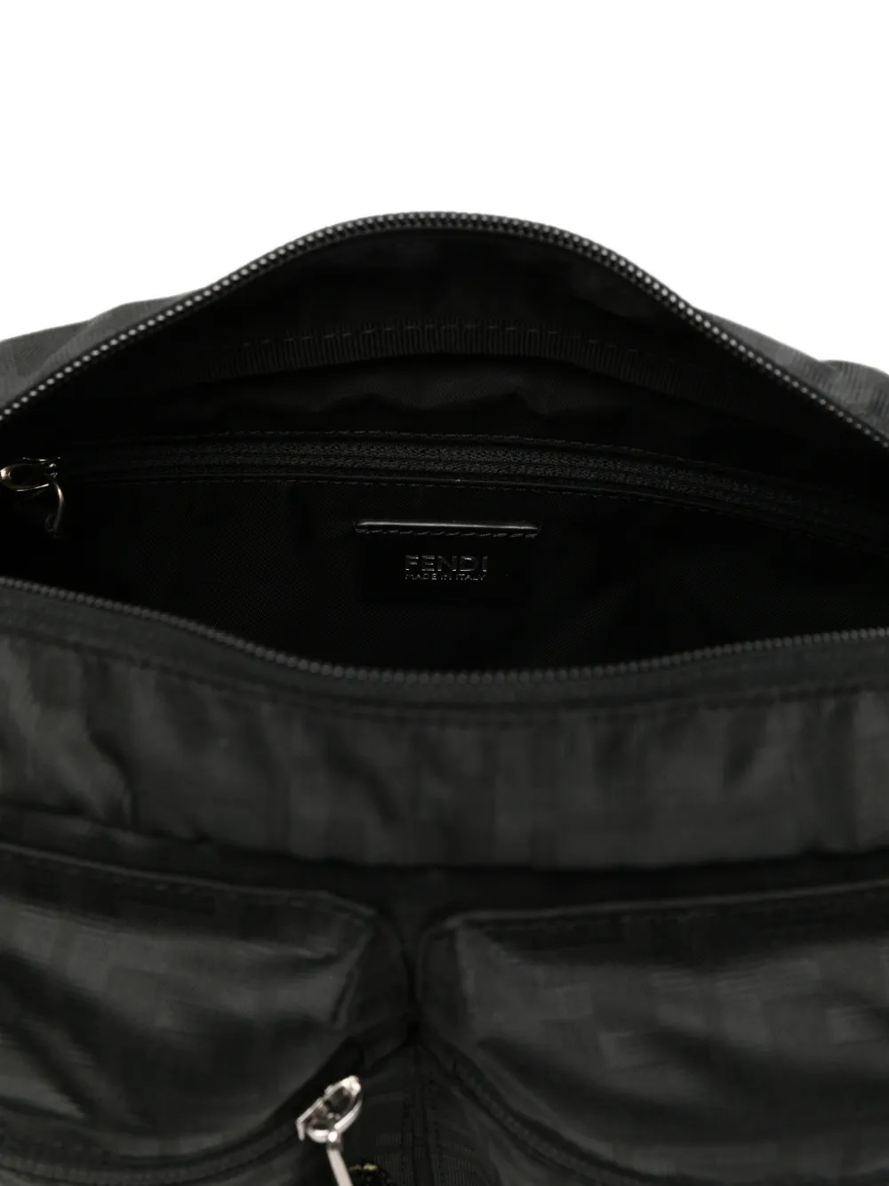 FENDI FF logo-jacquard shoulder bag Zwart