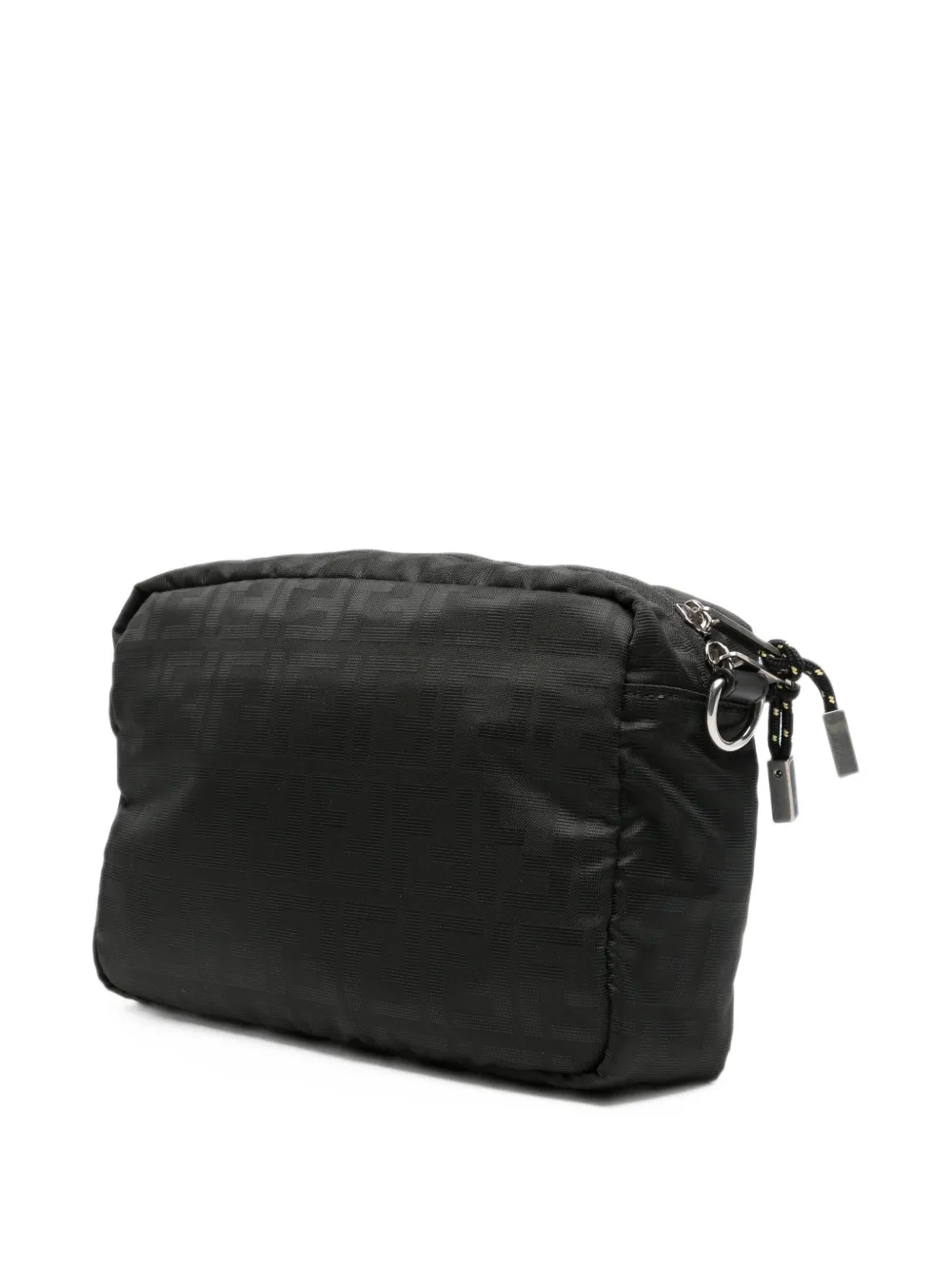 FENDI FF logo-jacquard shoulder bag Zwart