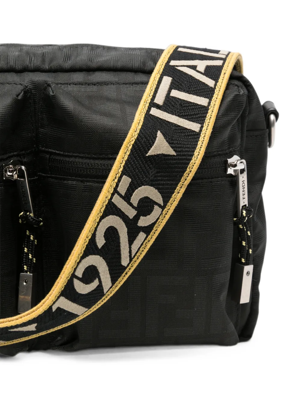 FENDI FF logo-jacquard shoulder bag Zwart