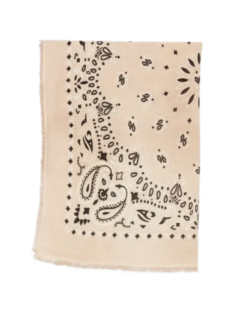 kujten Hachiko Bico paisley-pattern frayed scarf