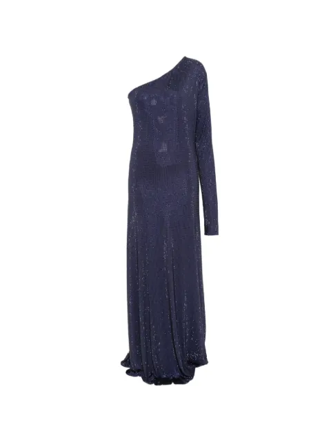 DUNESI Gabriella crystal-embellished one-shoulder maxi dress