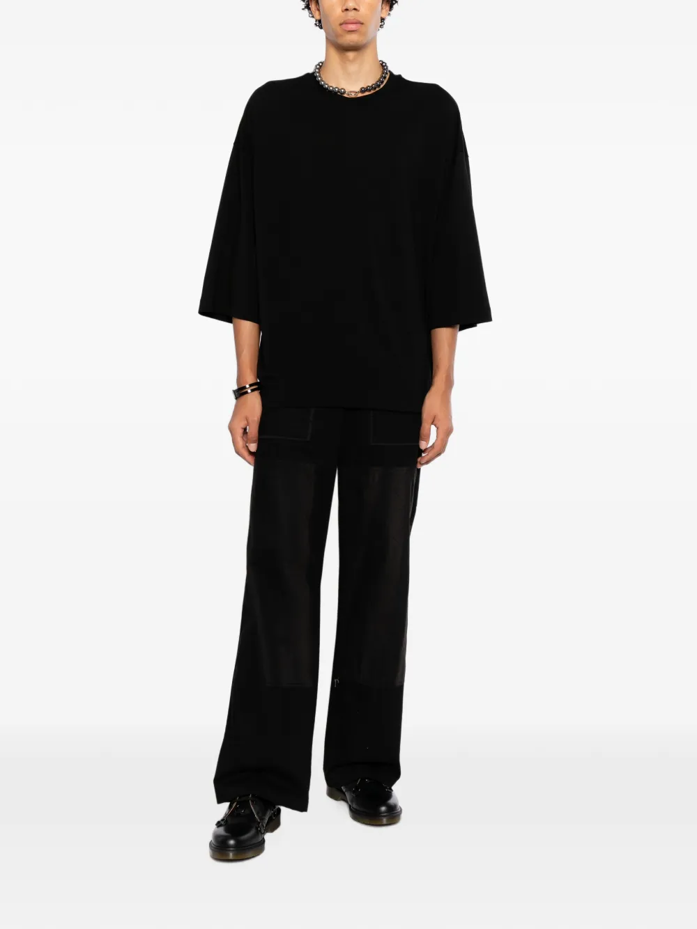 Thom Krom T-shirt met verlaagde schouders Zwart