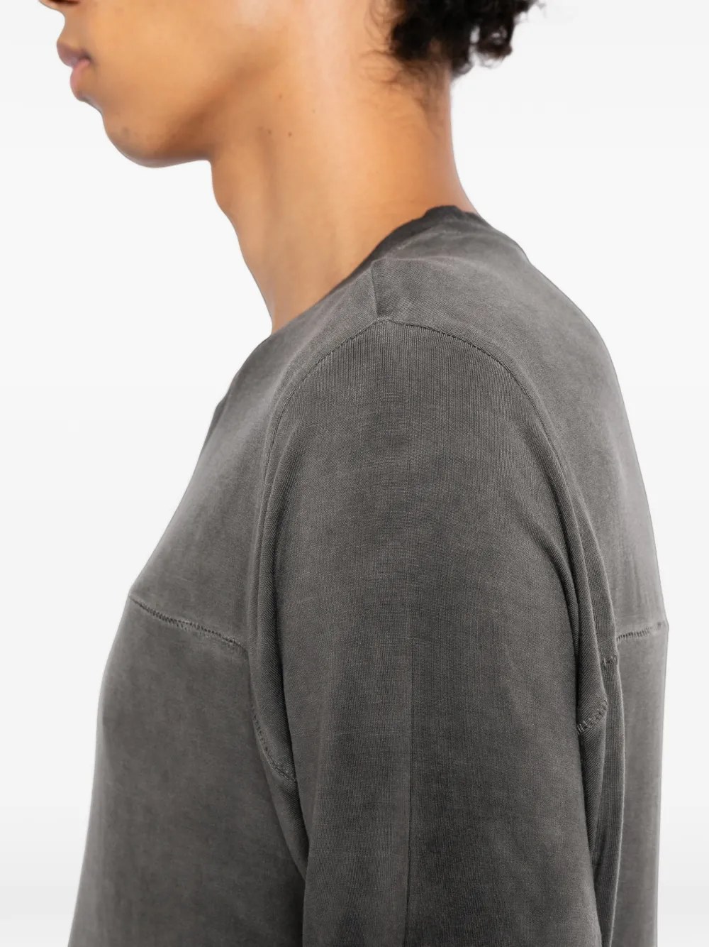 Thom Krom cold-dye seam-detail T-shirt Grijs