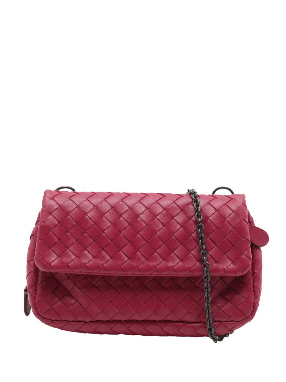 Bottega Veneta Pre-Owned 2010-2026 Mini Nappa Intrecciato Expandable Chain Flap crossbody bag - Rot