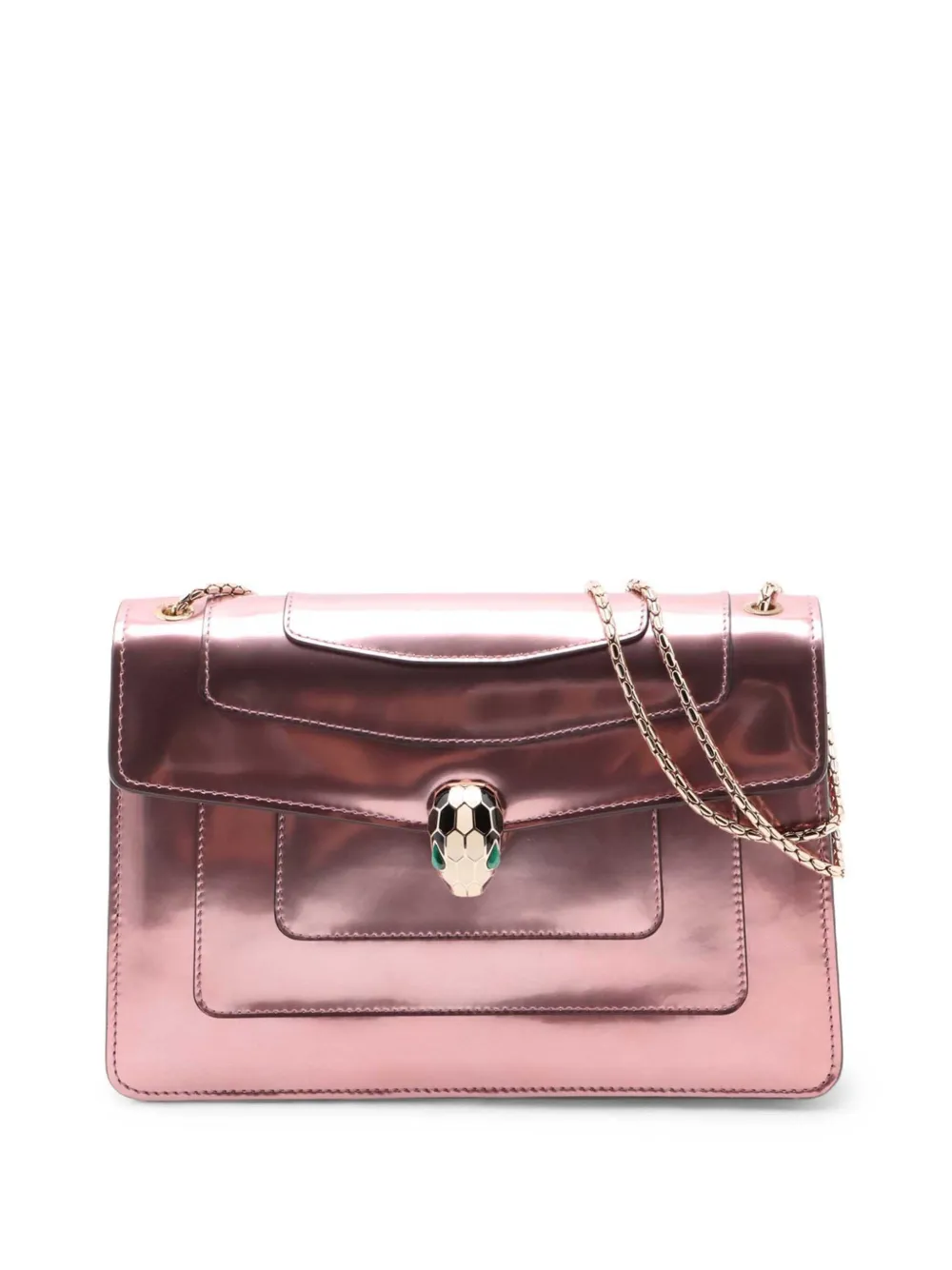 Bvlgari Pre-Owned 2010-2026 Small Patent Serpenti Forever crossbody bag - Rosa