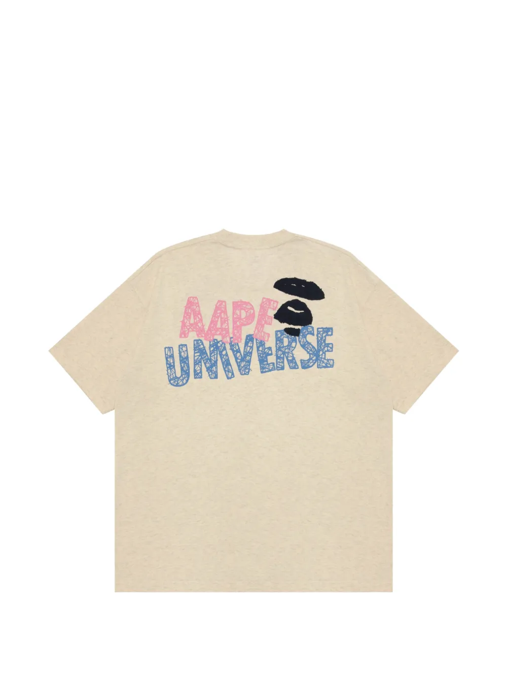 AAPE BY *A BATHING APE T-shirt met logoprint Beige
